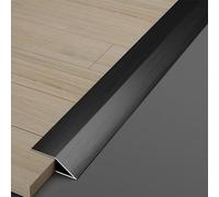 Coayuou Profilé de transition au sol - 100 cm x 2 pièces - Profilé de compensation en aluminium - Seuil de porte pour stratifié - Large avec réglage de la hauteur et protection des bords (noir