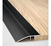 Coayuou Profilé d'équilibrage pour sol stratifié - Barre de transition en aluminium - 90 cm - Lot de 3 seuils de porte pour niveler des hauteurs de sol de 7 à 15 mm et 15 à 25 mm (noir, 43 mm)