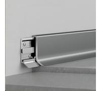 Coayuou Protège-plinthe en Alliage D’Aluminium Anodisé 2 Pièces* 125 Cm Profil De Finition Et De Protection pour Bas De Mur Et Plinthes Baguette De Protection des Bords De Sol(Gray,8cm)