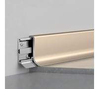 Coayuou Protège-plinthe en Alliage D’Aluminium Anodisé 2 Pièces* 125 Cm Profil De Finition Et De Protection pour Bas De Mur Et Plinthes Baguette De Protection des Bords De Sol(Titanium Gold,2.5cm)