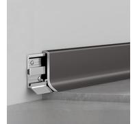 Coayuou Protège-plinthe en Alliage D’Aluminium Anodisé 2 Pièces* 125 Cm Profil De Finition Et De Protection pour Bas De Mur Et Plinthes Baguette De Protection des Bords De Sol(Coffee,8cm)
