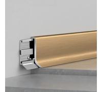 Coayuou Protège-plinthe en Alliage D’Aluminium Anodisé 2 Pièces* 125 Cm Profil De Finition Et De Protection pour Bas De Mur Et Plinthes Baguette De Protection des Bords De Sol(Vefa Gold,2.5cm)