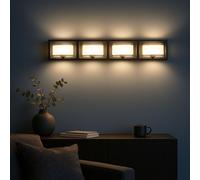 COB LED Applique murale Spot mural Lampe de chambre à coucher Lampe de salle à manger Lampe de cuisine, chrome aluminium verre satiné, 4x 350 lumens 3000 Kelvin, LxLxP en cm : 60x10x6,5