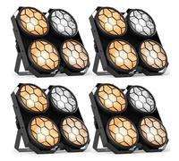 COB LED Par Lumière de Scène 400W, Projecteur d'Audience 2 en 1 Blanc Froid/Chaud Eclairage Scene COB Effets avec Strobe DMX512 Contrôle Sonore pour Théâtre Noël Fête Disco 4PCS