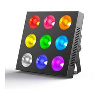 COB LED RGBW Wallwasher Éclairage de Scène 135W, Lumière de Fête avec 9 PCS 4 en 1 Perles de Lampe dmx512 Lumière Éclairage de Bâtiment Convient pour Halloween, mariage, fête, discothèque
