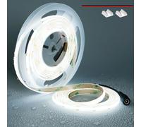 Cob Led Strip 12 V Cool White Outdoor Waterproof Ip65,5 M 6000 K Led Strip,Can Be Cutted,Cri>90,480leds/M High Density,Width 8 Mm For Kitchen,Cabinet,Home Decoration