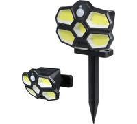 COB Solar Powered Energy Light Outdoor Lamp Lawn Lamp Wall Street Fence Lights 3 Lighting Modes Sensitive Light Control/ PIR Motion Inductor Human Motion Detector IP65 Water Resistance Built-in 1200mA
