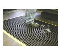 Coba | Tapis Anti-Fatigue COBAmat® Workstation | avec Bords biseautés Jaunes | L x l 1800 x 1200 mm