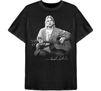 Cobain Kurt - T-Shirt # L Unisex Black # Guitar Live Photo [Import]