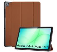 CoBak Coque pour Samsung Galaxy Tab A11+ 2025/A9+ 2023 11",Brun Caramel | Étui PU+PC rigide SM-X230/X236B/X210/X215, double angle, découpes ajustées, protection intégrale, veille réveil auto