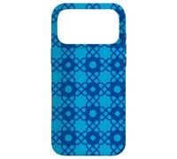Cobalt Dark Blue Stars Square Mediterranean Turkish Pattern Coque pour iPhone 17 Pro Max