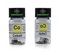 Cobalt Métallique Élément 27 Co,Feuilles 2 Grammes 99,99% en Flacon de Verre avec Étiquette
