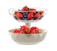 Cobant Bowl Pumpkin - Candies amovibles à 2 étages avec couvercle | Coquille de collation avec motif de diamant Design en plastique | Coque en service pour le cinéma de chambre à coucher de fête de ta
