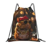 Cobaye du Hip-Hop. Sac De Rangement Plage Sacs À Cordon Unisexe Sac De Natation pour Camping Téléphone Déjeuner 36X42Cm