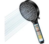 Cobbe Douchette de douche à économie d'eau optimisée pour l'eau dure avec filtration en 20 étapes, 6 modes de jet haute pression, filtre anti-calcaire (Noir)