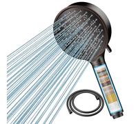 Cobbe Filtre Pommeau de douche Anti Calcaire avec 20 Étapes Filtre et avec Tuyau 1,5M, 6 Types de Jets Pommeau Économie Deau Haute Pression, D'huile dure Bronze