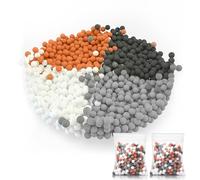 Cobbe Lot de 2 perles de rechange pour pommeau de douche, 90 g, perles en pierre minérale pour filtration de l'eau, pour pommeau de douche filtré (orange, gris, blanc)