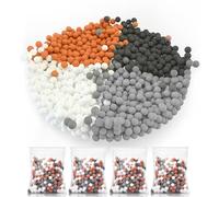 Cobbe Lot de 4 perles de rechange pour pommeau de douche, 180 g, perles en pierre minérale pour filtration de l'eau, pour pommeau de douche filtré (orange, gris, blanc)