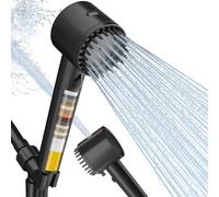 Cobbe Pomme de douche filtrée à main haute pression 5 modes avec filtres, lavage puissant intégré pour eau dure - élimine le chlore - Réduit les démangeaisons de la peau sèche, débit bronze noir 1,8