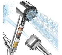 Cobbe Pomme de douche filtrée à main haute pression 5 modes avec filtres, lavage puissant intégré pour eau dure - Élimine le chlore - Réduit les démangeaisons de la peau sèche, débit chromé 1,8 GPM.