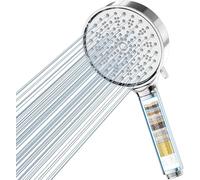 Cobbe Pommeau de Douche Anti Calcaire, Pommeau de Douche avec 20 Étapes Filtre, Pommeau Douche Haute Pression avec 6 Types de Jets, Économie Deau Pommeau Douche (Chrome)