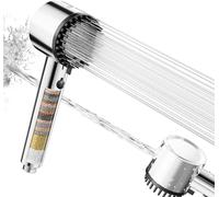 Cobbe Pommeau de Douche avec Filtre, Pommeau Haute Pression Filtre 20 Étapes, 5 Modes de Jet, Système de Nettoyage Anti-Calcaire, Élimine le Chlore et Apaise les Irritations Cutanées (Chrome)