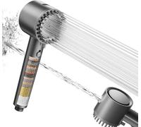 Cobbe Pommeau de Douche avec Filtre, Pommeau Haute Pression Filtre 20 Étapes, 5 Modes de Jet, Système de Nettoyage Anti-Calcaire, Élimine le Chlore et Apaise les Irritations Cutanées (Gris)