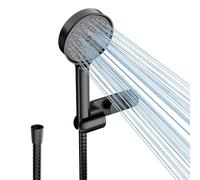 Cobbe Pommeau de Douche avec Filtre, Tête de Douche et Flexible 1.5M avec Support, Pommeau de Douche Anti-Calcaire 6 Modes de Pulvérisation Tête de Douche Haute Pression (Noir)