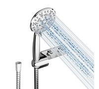 Cobbe Pommeau de douche et tuyau avec support, pommeau de douche haute pression avec 8 modes de pulvérisation, pommeau de douche universel puissant, économie d'eau pour basse pression d'eau, chrome
