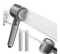Cobbe Pommeau de Douche Filtrant Haute Pression pour Eau Dure, Filtration 20 Étapes, 5 Modes de Jet avec Power Wash, Inclut 3 Filtres Charbon Actif 2.0, Gris