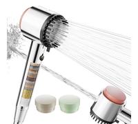 Cobbe Pommeau de douche filtrant parfumé, haute pression pour eau dure, filtre 20 étapes avec 4+1 modes de jet, fonction Power Wash intégrée, 3 recharges parfumées (vanille, jasmin, rose), Chromé