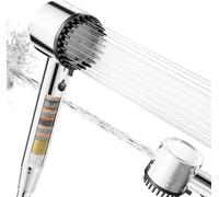 Cobbe Pommeau de Douche Filtrante Haute Pression - Filtre 20 Couches, 5 Modes de Jet, Flexible 1,5M - Économiseur d'Eau pour Éliminer Calcaire, Chlore et Bactéries (Chrome)