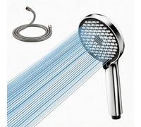 Cobbe Pommeau de douche haute pression à 6 types de jet - Design indépendant - Douchette universelle - Idéal pour une faible pression d'eau - Chromé/noir