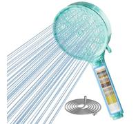 Cobbe Pommeau de douche haute pression avec 6 types de jets avec tuyau, économiseur d'eau avec filtration en 20 couches, douchette à main avec filtre contre le calcaire pour eau dure, vert