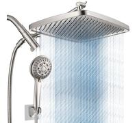 Cobbe Pommeau de douche haute pression de 30,5 cm avec bras d'extension - Double pomme de douche avec 8 modes de pulvérisation - Large douche à effet pluie avec buses anti-obstruction, support de