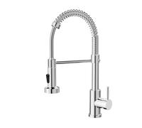 Cobbe Robinet de cuisine, mitigeur d'évier de cuisine à ressort avec pulvérisateur extractible, robinet commercial à levier unique, arc haut pivotant à 360° avec 2 modes de pulvérisation, raccords