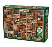 Cobble Hill 1000 Piece Puzzle - The Cat Library - Sample Poster Included