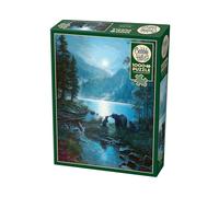 Cobble Hill 3840008 Puzzle 1000 pièces avec Motif d'ours au Clair de Lune, pour Adultes et Enfants à partir de 12 Ans, Puzzle de Paysage, Nuit, lac