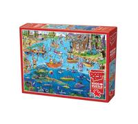 Cobble Hill 3844503 Puzzle de 1 000 pièces avec Poster pour Adultes et Enfants à partir de 12 Ans Motif Voyage, Excursion de pêche Folle