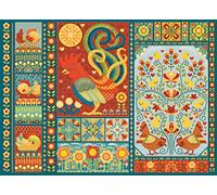 Cobble Hill Puzzle de 1000 pièces - Couette de poulet scandinave - Exemple d'affiche incluse