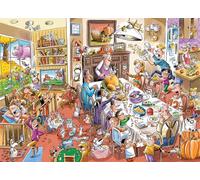 Cobble Hill Puzzle de 1000 pièces - DoodleTown : Thanksgiving Togetherness - Exemple d'affiche incluse