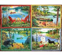 Cobble Hill Puzzle de 275 pièces facile à manipuler - Cabin Country - Exemple d'affiche inclus