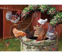 Cobble Hill Puzzle de 275 pièces facile à manipuler - Les poulets sont bien - Poster d'échantillon inclus