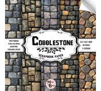 Cobblestone Scrapbook Paper: Double Sided Sheets | for Decoupage, Wrapping, Junk Journals, Origami, and Various DIY Craft Projects | 8.5" x 8.5" (21.59 x 21.59 cm)