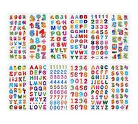 cobee 3D Lettres Autocollants pour Enfants, 12 Feuilles Alphabet Coloré Autocollant Puffy Enfants Autocollants Autocollant Numéro Autocollant DIY Décoration Décalque pour Fille Garçon Artisanat