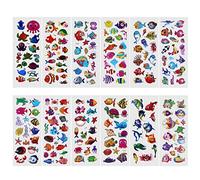 cobee Autocollants 3D animaux marins pour enfants, 12 feuilles d'autocollants gonflés en mousse pour fenêtre de mer - Pour garçons et filles
