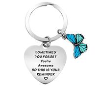 cobee Cadeaux inspirants Porte clés pour femme, porte clés de motivation en acier inoxydable Porte clés d'encouragement Parfois vous oubliez que vous êtes génial Porte clés Cadeau d'appréciation