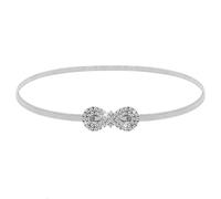 cobee Ceinture élastique fine en métal avec strass pour femme, ceinture extensible en diamant pour robe, jean, pantalon, Argenté, Elastic