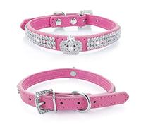 Cobee Collier pour Chien en Cuir Personnalisé avec Lettres et Strass Colorés - pour Chiot, Petite, Moyenne et Grande Taille
