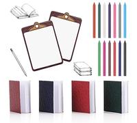 Cobee Dollhouse Mini Book Clipboard Crayon Set, 19PCS Poupée Fournitures Scolaires Ensembles Miniature Book Clipboard Crayon 1:12 Doll House DIY Decor Doll School Playset Accessoires
